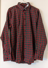 Chaps Long Sleeve Button Down Plaid Collared Shirt Men's L 34/35 16/16.5 Neck
