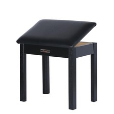 Sanpuli Solid Wood Piano Bench with Storage, Stool Single, Single-black
