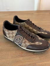 Gucci Casual Mens Sneakers Italian Brown Tan Shoes Drivers 11 US Tennis Sport