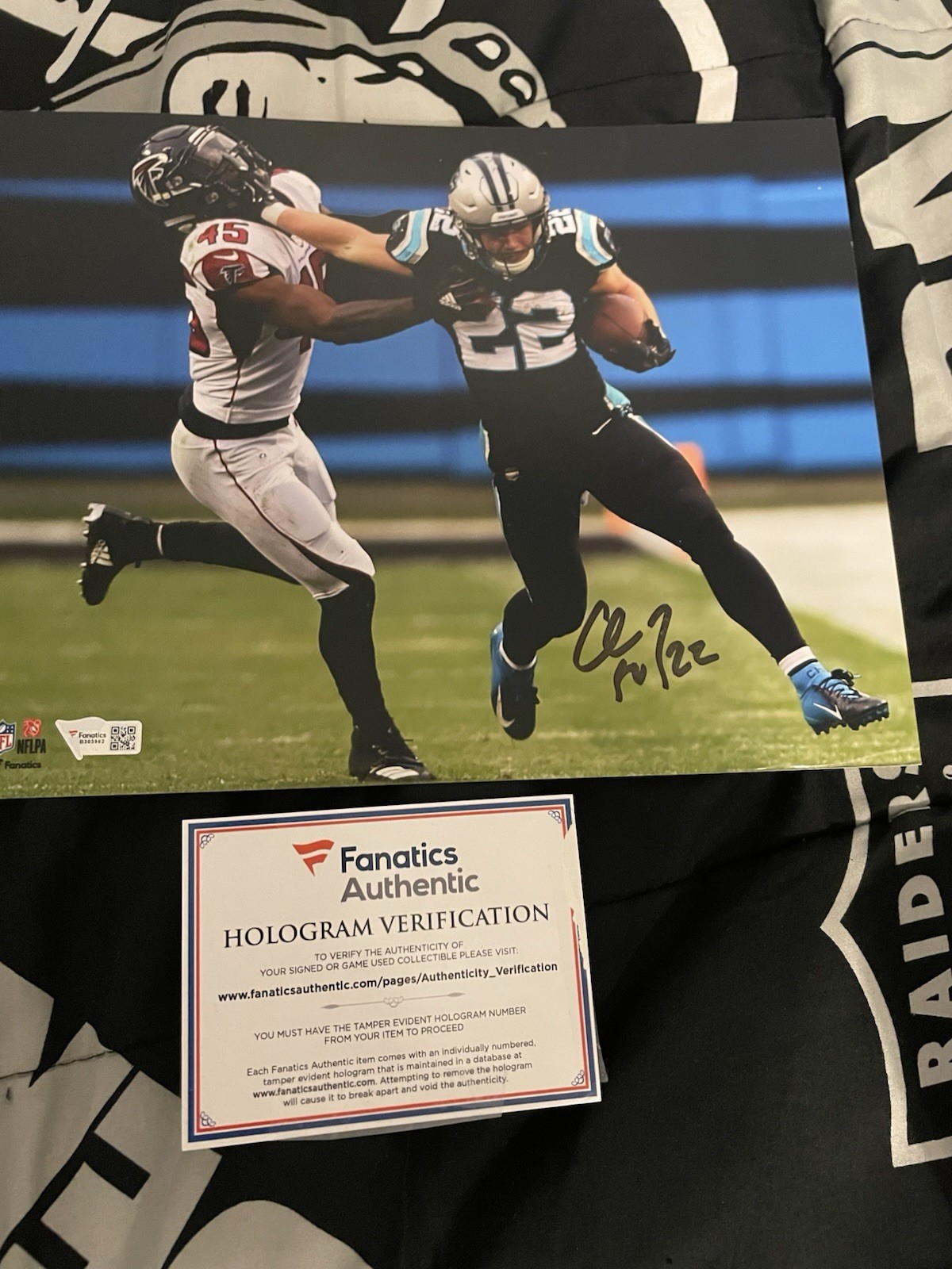 Christian McCaffrey Autographed Signed Carolina Panthers 8x10 Photo Fanatics Holo COA 