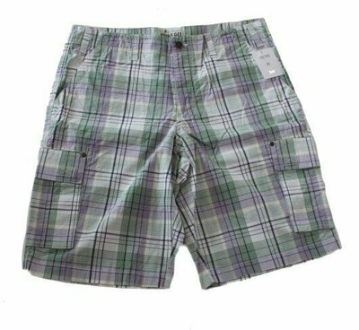 HERREN SHORTS KURZE HOSE FREIZEITHOSE WEISS GRAU GRÜN KARIERT JOHN F.GEE 48 NEU