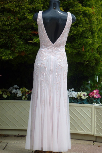 Sistaglam Pink Sequin Maxi Dress Size 12 UK Petite Wedding Cruise PROM Cocktail