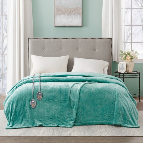 Beautyrest Plush Electric Heated Blanket 20 Heat Level Twin Full Queen King - Picture 3 of 54