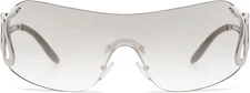 Rimless Y2K Sunglasses for Women Men Trendy Oversized Wrap around Snake Shades 
