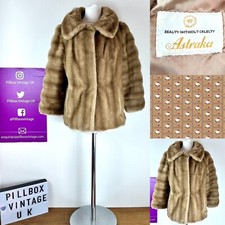 Vintage Astraka Faux Fur Coat Size U.k. 10 Glamorous Warm Fluffy Jacket