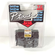 Brother TZ-651 24mm 1" inch black on yellow TZ tape