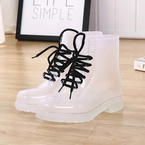 Transparente Regenstiefel Damen PVC Plateau Regenschuhe 2025 Herbst Neu Slipper - Bild 19 von 31
