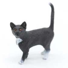 Domestic BLACK & WHITE CAT 2" Animal Figure - 2014 Schleich