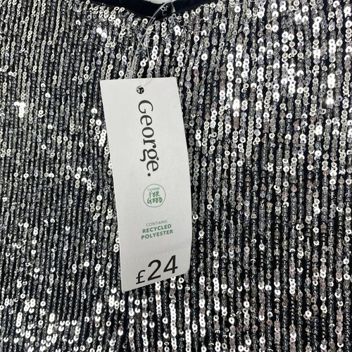RRP-£24 NEW George Silver Sequin Pull On Trousers 8 | Party Formal Autumn Winter - Picture 13 of 24