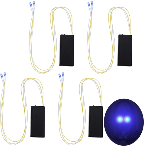 4 Pcs Halloween Glowing LED Light up Eyes for Mask Cosplay Laser Eyes with Batte - Picture 9 of 12