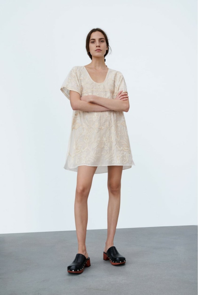 zara embroidered tunic dress NWT ZARA SUMMER EMBROIDERED MAXI TUNIC LONG DRESS 3136/127 _XS