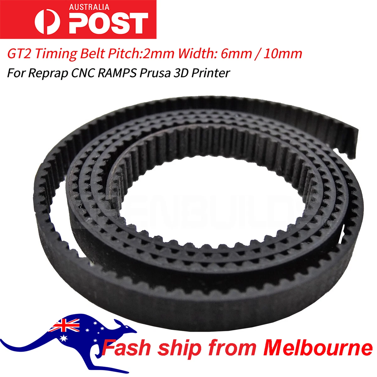 GT2 Timing Belt Pitch 2mm Width 6 10mm For 3D Printer Reprap CNC