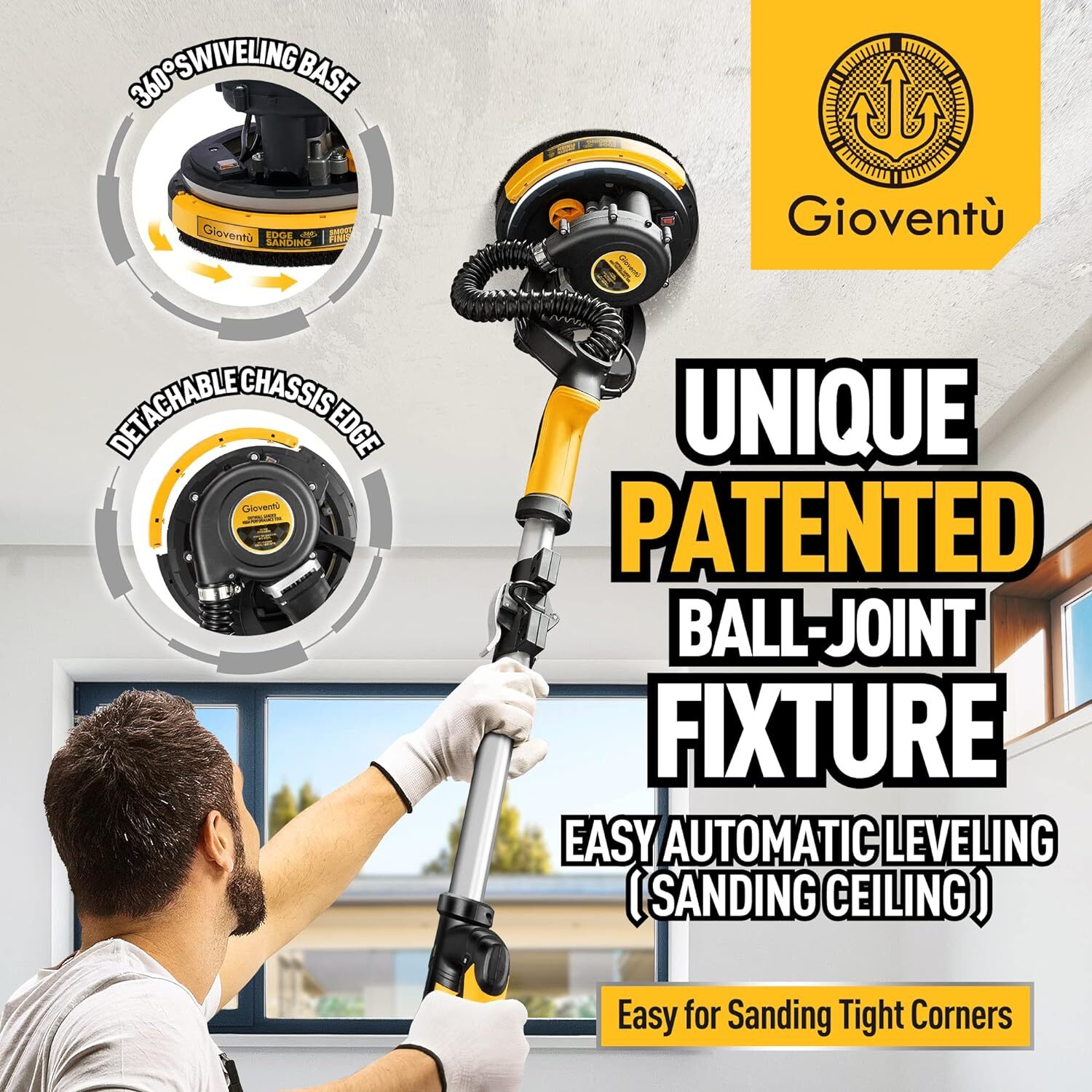 Drywall Sander With Vacuum Electric Popcorn Ceiling Sander Speed 900