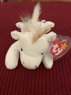 Ty Beanie Baby Mystic Horse Unicorn 1994 Plush Mane New W Tag Protector  Rare