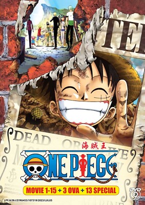 One Piece Movie 1-15 Collection + 3 OVA + 13 Special Anime DVD (English Sub)