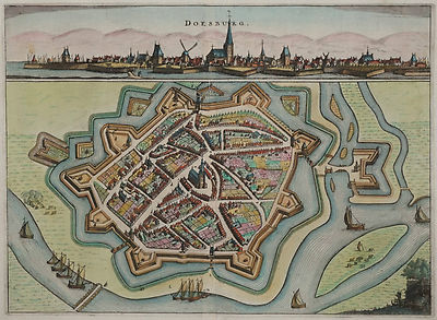 Doesburg - Rare Stadtansicht von Nicolaes van Geelkercken - Original von 1654