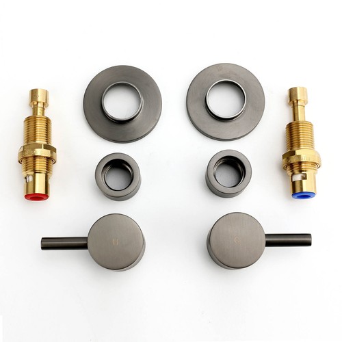 KYLINS Watermark Shower Twin Taps Mixer Tap Brushed Gold/Black/Gun Metal/Nickel - Picture 196 of 216