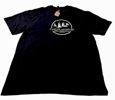 NWTs Twelve Apostles Great Ocean Road Australia Black Graphic T-Shirt. Adult XL