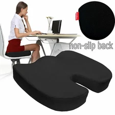 Non Slip Memory Foam Coccyx Orthopedic Seat Office Chair Cushion Pain Relief Blk