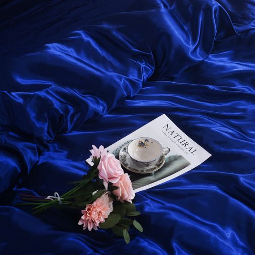 Luxury Satin Silk 6PCS Bedding Set - Duvet Cover, Fitted Sheet & 4 Pillowcases - Picture 100 of 158