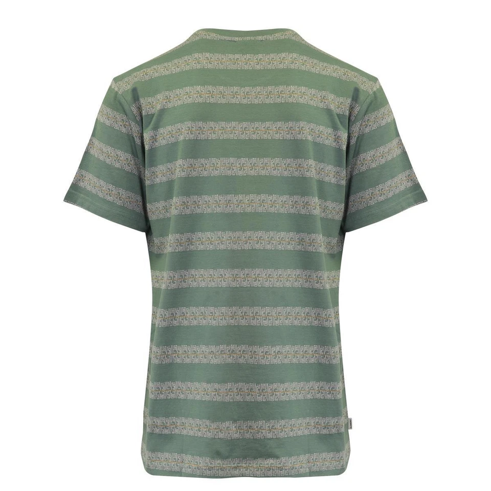 Element Men's T-Shirt Green Pink Orange Lines Striped Crew Neck S/S (S07) - Image 3 of 4