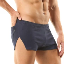 Men Low Rise Boxer Shorts Sports Breathable Pants Soft Underwear Swimming Trunks
