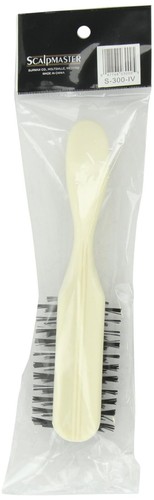 Nylon Bristle Salon Contour Brush S-300-IV - Elegant Ivory and Black Design - Picture 4 of 6