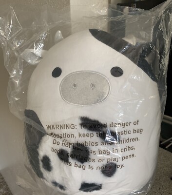 Squishmallow 12  Ulga the Cow Black White Fuzzy Belly Plush NWT+2 Mystery Squish