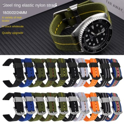 #ad Super Quality Nylon Canvas Watch Band 18 20 22 24mm Quick Release Sports Strap $19.88
