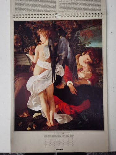 CALENDARIO OLIVETTI ANNO 1994 - LA GIOVINEZZA DI CARAVAGGIO cm 38 x 28 - Imagen 2 de 4