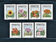 CAMBODIA 1983 FLOWERS FLORA FULL SET OF 7 SCOTT 434-40
