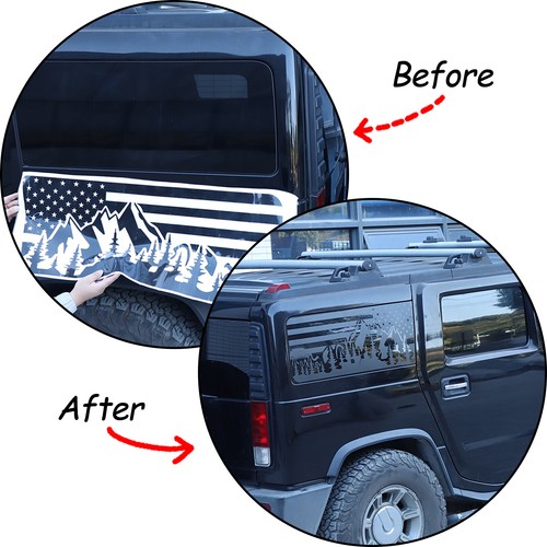 Mountain Style Rear Side Window Sticker Decorate Vinyl For Hummer H2 SUV 2003-09 - Picture 2 of 12