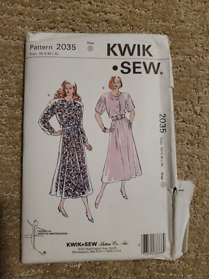  KWIK SEW #2035 - Misses Two Style Maxi Dress w Elastic Waist XS-XL FF