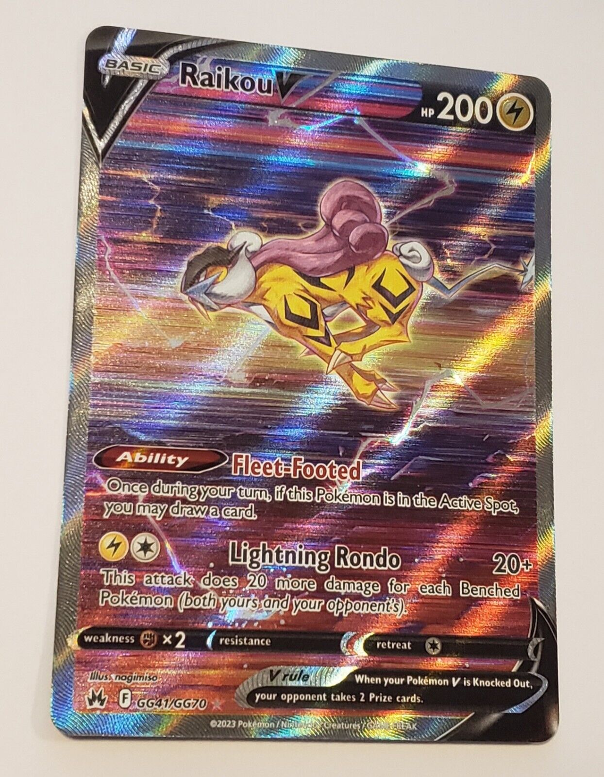 Carta Pokemon Raikou V Lendário Astros Cintilantes Original