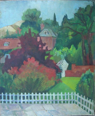 ::NADIA EADIE °ARTPRICE °BLICK IN DEN GARTEN ÖLGEMÄLDE UM 1950 EXPRESSIONIST LB2 - Bild 1 von 4