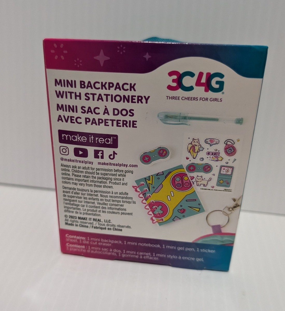 3C4G Three Cheers For Girls 5 Pc Mini Keychain Backpack With Stationary NEW! 3C4G Three Cheers For Girls 5 Pc Mini Keychain Backpack With Stationary NEW!