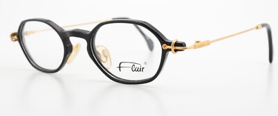 FLAIR Brille Mod. 39 Col. 51 46-21 140 Schwarz Gold Optik Handmade Germany