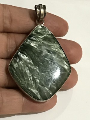 Grüner Schweizer Opal Edelstein 925 Sterling Silber Anhänger 19 Gramm