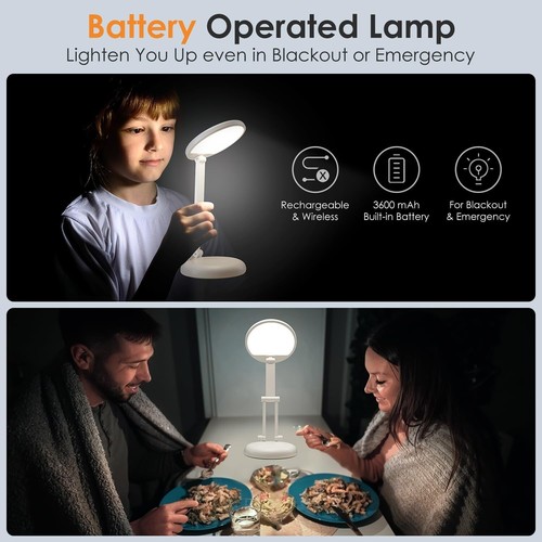 Lampada da Tavolo senza Fili, Lampada LED Ricaricabile+3600mAH Batteria, Lampada - Foto 6 di 8