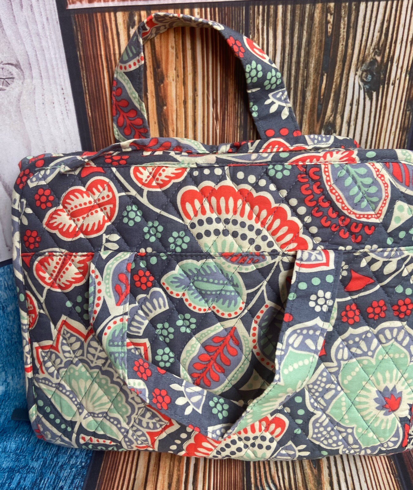 Vera Bradley Nomadic Floral Gray Hanging Travel Toiletry Bag eBay