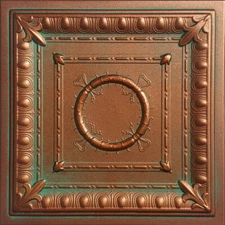 Ceiling Tiles, Glue Up, 20" x 20", Styrofoam, ANCONA Copper Patina 