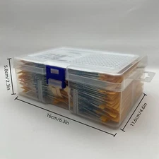 3120 Pieces Metal Film Resistors, 156 Values, 1ohm-10Mohm 1/4w ±1% Set with Box