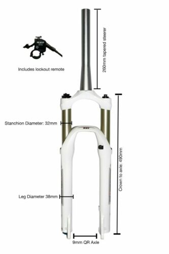RST First 32 26" MTB Tapered Air Fork - 100mm Travel - Remote Lockout - White - Picture 6 of 8