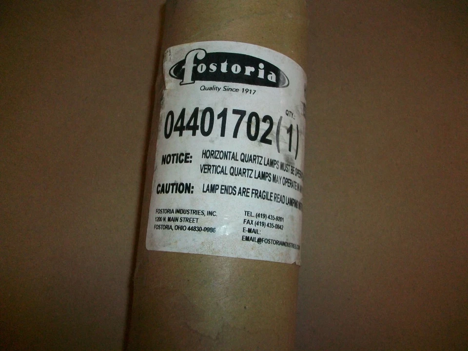 Fostoria Industries 63016249 Clear Quartz Infrared Lamp 1600WATT 240V NEW - Image 3 of 3