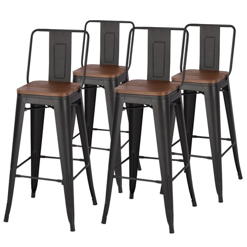 Industrial 2/4Pcs High Bar Stools Tall Pub Kitchen Breakfast Chairs Counter Seat - Picture 13 of 13