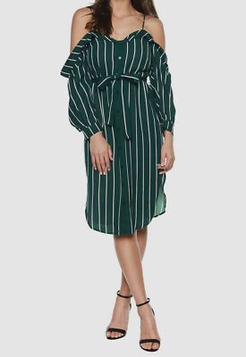 Bardot Paloma Stripe Dress Women's Dress Teal Stripe : XS