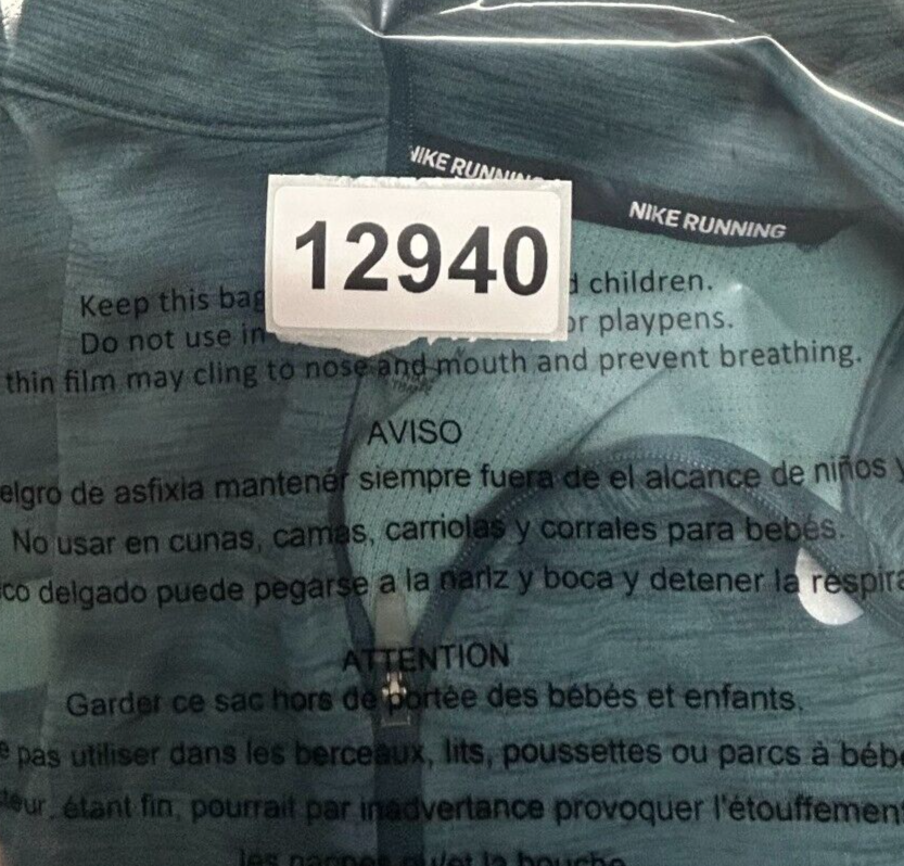 Nike Top Womens Medium Green Dri Fit 1/4 Zip Running Thumbholes