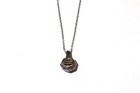 925 Sterling Silver .23ct diamond garnet gemstone pendant necklace 3.9g 16"-18 — photo 8