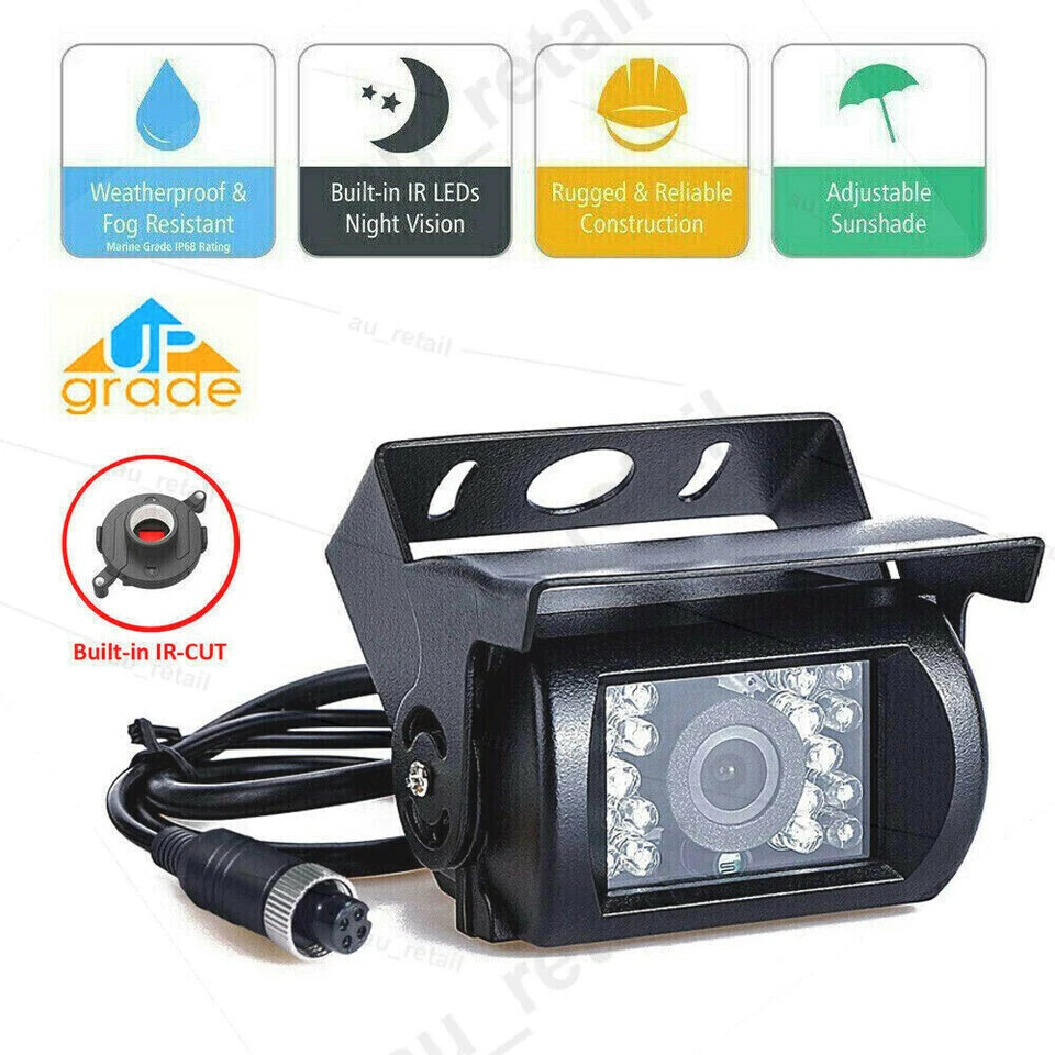 7'' Monitor 2 Waterproof Reversing Camera Car Rear View Kit For Truck Caravan - image 4 of 4