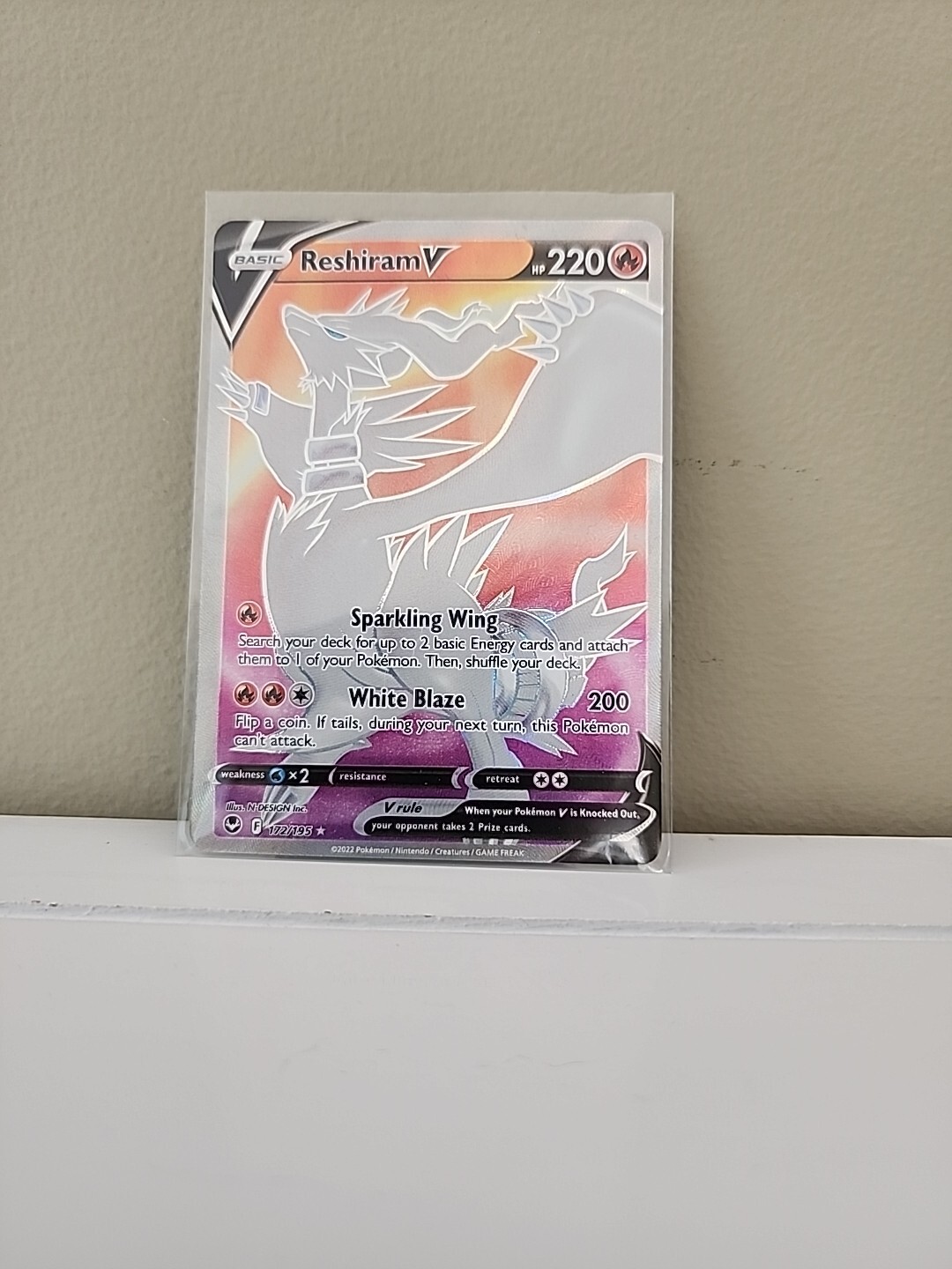 Pokémon TCG Reshiram V Silver Tempest 172/195 Holo Ultra Rare Full Art NM